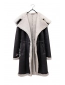 Genuine Women's Sheepskin Coat with a Hood (115079) - оригинальная одежда, 2