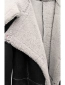 Genuine Women's Sheepskin Coat with a Hood (115079) - цена, 4