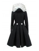 Вінтажне зимове вовняне пальто з хутром X093 (115093) - оригинальная одежда, 2
