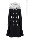 Вінтажне зимове вовняне пальто з хутром X093 (115093) - foto