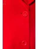 Довге червоне вовняне пальто B4047 (114047) - оригинальная одежда, 2
