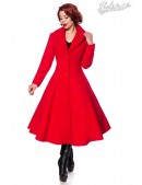 Длинное красное шерстяное пальто B4047 (114047) - foto