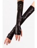 Long Faux Leather Fingerless Gloves XA167 (601167) - foto