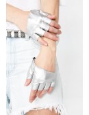 Серебристые перчатки без пальцев XT1177 (601177) - foto