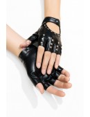 Жіночі шкіряні рукавички з клепками X1190 (601190) - цена, 4