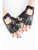 Женские кожаные перчатки с клепками X1190 (601190) - оригинальная одежда, 2