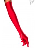 Довгі червоні рукавички з атласу UV202 (601202) - foto