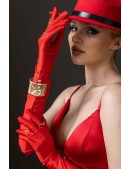 Довгі червоні рукавички з атласу UV202 (601202) - цена, 4