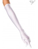 Довгі атласні рукавички - білі (601203) - foto