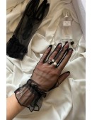 Transparent Black Tulle Gloves U1205 (601205) - foto