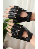 Women's Faux Leather Fingerless Gloves X1181 (601181) - материал, 6