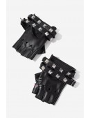 Fingerless Faux Leather Gloves XT183 (601183) - 3, 8