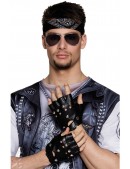 Men's Faux Leather Fingerless Gloves XT184 (601184) - цена, 4