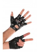Men's Faux Leather Fingerless Gloves XT184 (601184) - материал, 6