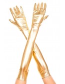 Довгі золотаві рукавички із блиском C1189 (601189) - цена, 4