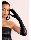 Long Faux Leather Gloves X1195 (601195) - материал, 6