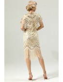 Sequin Party Fringe Gatsby Dress - Champagne (105524) - материал, 6
