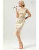 Sequin Party Fringe Gatsby Dress - Champagne (105524) - оригинальная одежда, 2
