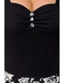 Бавовняна сукня з квітковим візерунком на спідниці B5539 (105539) - оригинальная одежда, 2