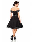 Off Shoulder Retro Dress with Belt (105546) - цена, 4