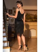 Сверкающее черное платье с бахромой Gatsby Girl (1055851) - материал, 6