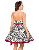 Strapless Polka Dot Retro Dress with Wide Belt (105537) - оригинальная одежда, 2
