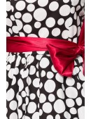 Strapless Polka Dot Retro Dress with Wide Belt (105537) - цена, 4