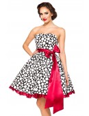 Strapless Polka Dot Retro Dress with Wide Belt (105537) - foto
