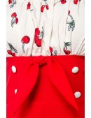 Красное платье Rockabilly с вишенками (105566) - материал, 6