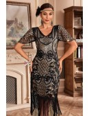 Cap Sleeve Gatsby Dress (105589) - материал, 6