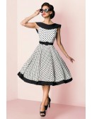 Vintage Swing Polka Dot Dress with Collar (105390) - foto