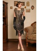 Ошатне плаття для вечірки Гетсбі (Black-Gold) (105579) - foto