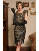 Ошатне плаття для вечірки Гетсбі (Black-Gold) (105579) - цена, 4