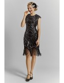 Elegant Black Flapper Dress with Sequins X5532 (105532) - цена, 4