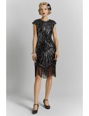 Elegant Black Flapper Dress with Sequins X5532 (105532) - материал, 6