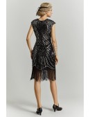 Elegant Black Flapper Dress with Sequins X5532 (105532) - цена, 4