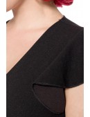 Retro Style Bodycon Midi Black Dress (105265) - цена, 4