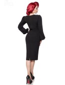 Облегающее черное ретро платье с широким рукавом B5268 (105268) - оригинальная одежда, 2