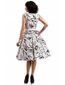 Цветочное хлопковое ретро-платье с поясом X5352 (105352) - цена, 4