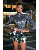 Selina Mirror Futuristic Bodysuit with Skirt (1292342) - цена, 4