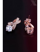 Rose Gold-Plated Earrings with Cubic Circonia (709129) - foto