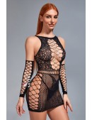 Sexy Fishnet Dress and Gloves (127191) - 4, 10