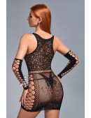 Sexy Fishnet Dress and Gloves (127191) - цена, 4