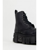 Черные кожаные ботинки на платформе NR4013 (314013) - цена, 4