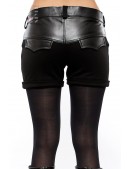 Women's Shorts with Faux Leather Trim (110868) - оригинальная одежда, 2