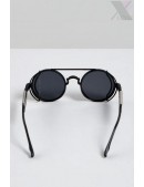 Grunge Punk Industrial Round Sunglasses - black (905134) - цена, 4