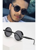 Круглые черные очки в металлической оправе + чехол (905137) - 6, 14