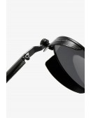 Круглі чорні окуляри у металевій оправі + чохол (905137) - 4, 10