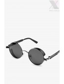 Круглые черные очки в металлической оправе + чехол (905137) - 5, 12
