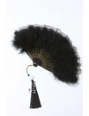 Gatsby 20's Lace Fan with Feathers (410031) - 3, 8